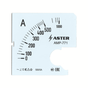 Шкала к амперметру AMP-771 500/5 А