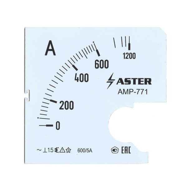 Шкала к амперметру AMP-771 600/5 А